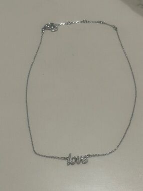 Swarovski Silver Tone "Love" Pendant Necklace for Women